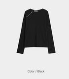 Kuntel Waffle Shoulder Zip-Up T-Shirt