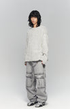 SIDE BUTTON BOUCLE KNIT
