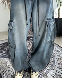 Dianne Curved Cargo Denim Pants