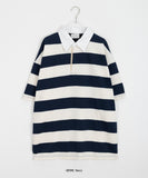 [unisex] Suki Stripe Collar Over Short Sleeve Tee