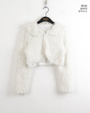 [MADE] Petyl Sailor Crop Mongle Fur Hook Cardigan