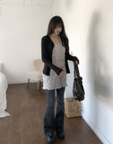 Tense Span Low Bootcut Denim Pants
