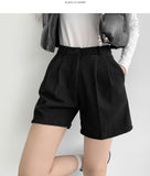 Winter Shorts Corduroy Fleece Brushed Pin Tuck Banding Short Pants