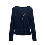 Premier Button V-Neck Long Sleeve