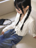 Pluck cut cargo pocket back band slit denim long skirt