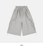 Maxi cargo wide sweat capri pants