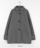 Tobaco Over Wool Half Coat