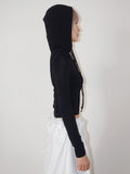 STRAP CROPPED HOOD TOP