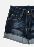Flip short denim pants