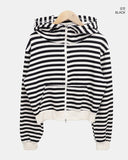 Nean Neko Stripe Two-Way Hood Zip-Up