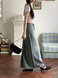 Hotty Vintage Wash Summer Denim Maxi Long Skirt