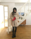 Somb Gold Pendant Angora Touch Hole Finger Gloves