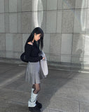 Fluffy padded buckle shoulder bag
