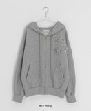 Diane Embroidered Patch Hood Zip-Up