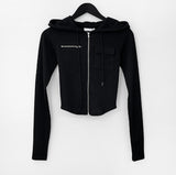 Finney ribbed hood zip-up