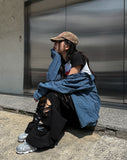 Pilen side shirring check shirt
