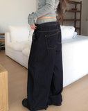 Onu Sagging Banding Layered Denim Pants
