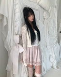 Putine Lace Satin Mini Skirt