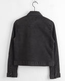 Niven Vintage Black Denim Span Cropped Denim Jacket