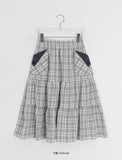 Shuning Check Pocket Midi Skirt