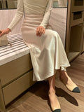 Liperon Satin Flared Banding Skirt