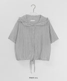 Shihyoko Seersucker Check Hood Short Sleeve Shirt