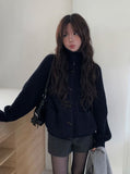 Rucker High Neck Duffle Button Knit Cardigan