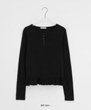 Dallo Henley Neck Frill Long Sleeve Tee