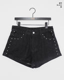 Tiki Rivet Stud Cotton Shorts Short Pants