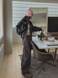 flame embroidered Carpenter Pants