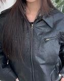 Edion Crop Leather Jacket