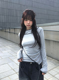 Pencil Layered Unbalanced Color Matching Line T-Shirt