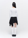 Unbalanced flow mini skirt