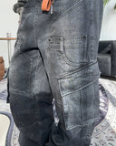 Lowell Layered Cargo Denim Pants