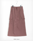 Rummy banding nylon cargo long skirt