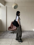 Paon Two-Pocket String Canvas Cotton Backpack