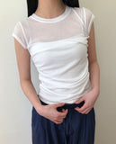 Bonir Side Shirring Short Sleeve T-shirt