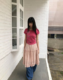 Kissing Stripe Midi Skirt
