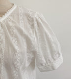 Sedel Lace Flower Embroidery Blouse