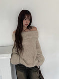 [Scrunchie Set] Nora Off-Shoulder Loose Knit