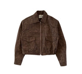 Matte Leather Bomber jacket