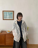 Langes Flower See-Through Summer Hood Zip Up