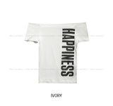 Happiness Lettering Slim Off Shoulder Tee