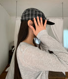 Dava Cotton Check Strap Camp Cap Hat