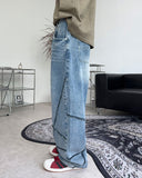 Neble Unbalanced Line Denim Pants