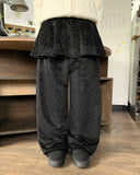 Dehena Banding Dot Velvet Skirt Pants