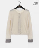 Kens check color matching slab cardigan