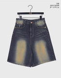 Kaeon Vintage Washed Denim Half Bermuda Pants