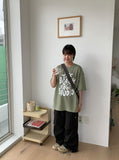 [unisex] Nelty printed knit short sleeve tee