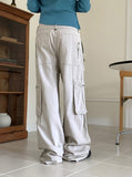 Keds Y2K Gray Pocket Cargo Cotton Pants